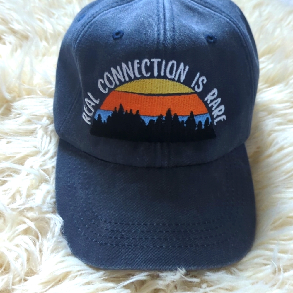 "Real Connection is Rare" Auburn hat by Hit Wear One size adjustable unisex
